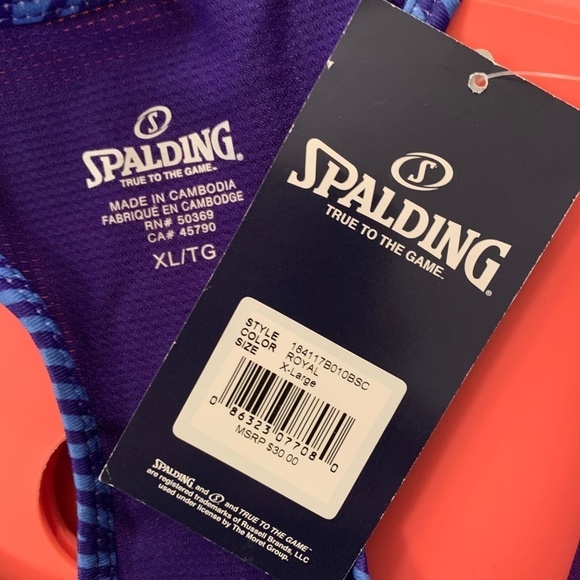 Spalding Blue Animal Print Racerback Sport Bra - Picture 5 of 6